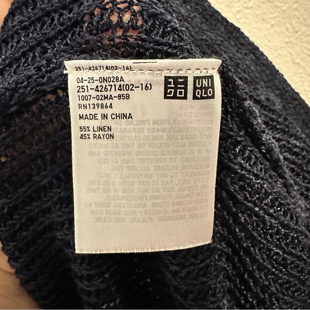 Ines De La Fressange Uniqlo Dark Blue Open-Front Cardigan - Picture 6 of 8